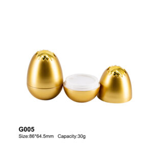 egg shape golden cream jar