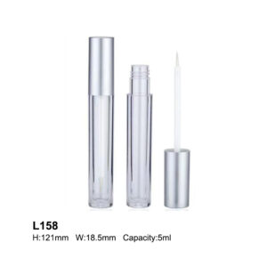 cylindrical silver lip gloss tube