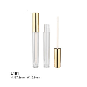 round golden transparent lip gloss packaging
