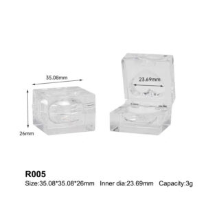 square transparent lip balm case