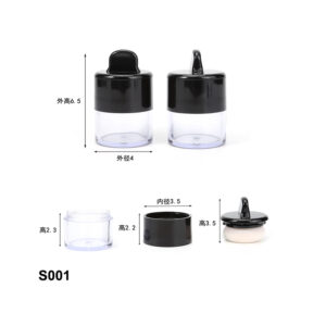 round black transparent loose powder container