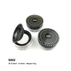 round black loose powder case