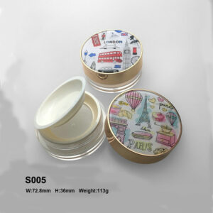 round cartoon print loose powder case