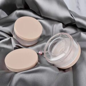 round pink transparent loose powder packaging