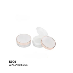 round white pink loose powder case