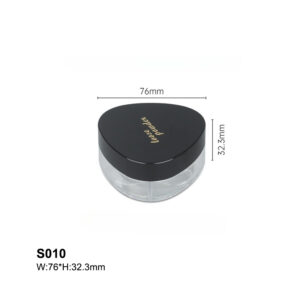 triangular loose powder container with custom print