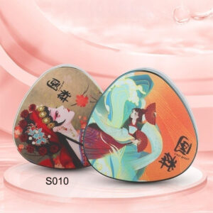 triangular loose powder container with custom print