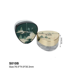 triangular loose powder container with custom print