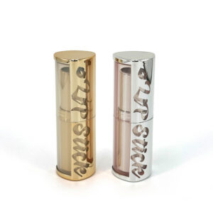 round laser silver lipstick tube