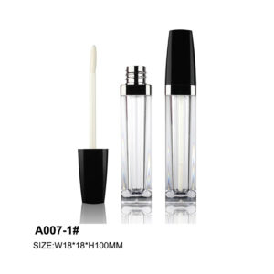 square black transparent lip gloss packaging