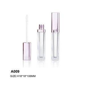 square rose golden lip gloss packaging