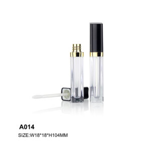 square black golden lip gloss tube