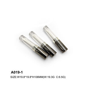 square golden lip gloss tube