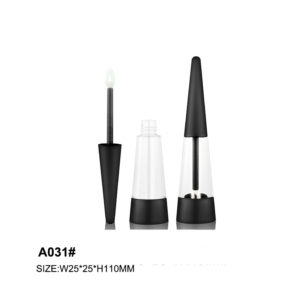conical black transparent lip gloss packaging
