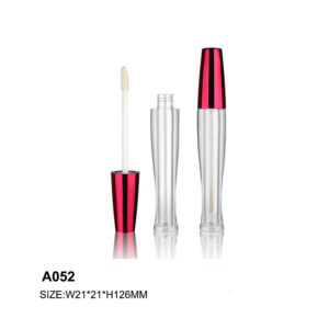 round red transparent lip gloss tube