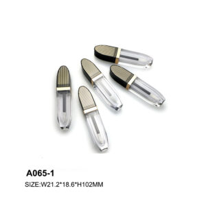 oval golden black lip gloss tube