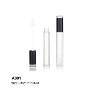 round black transparent lip gloss tube
