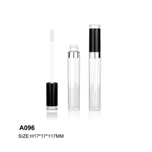 round black transparent lip gloss tube