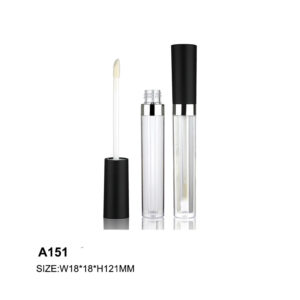 round black transparent lip gloss tube