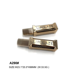 square golden lip gloss tube with custom print