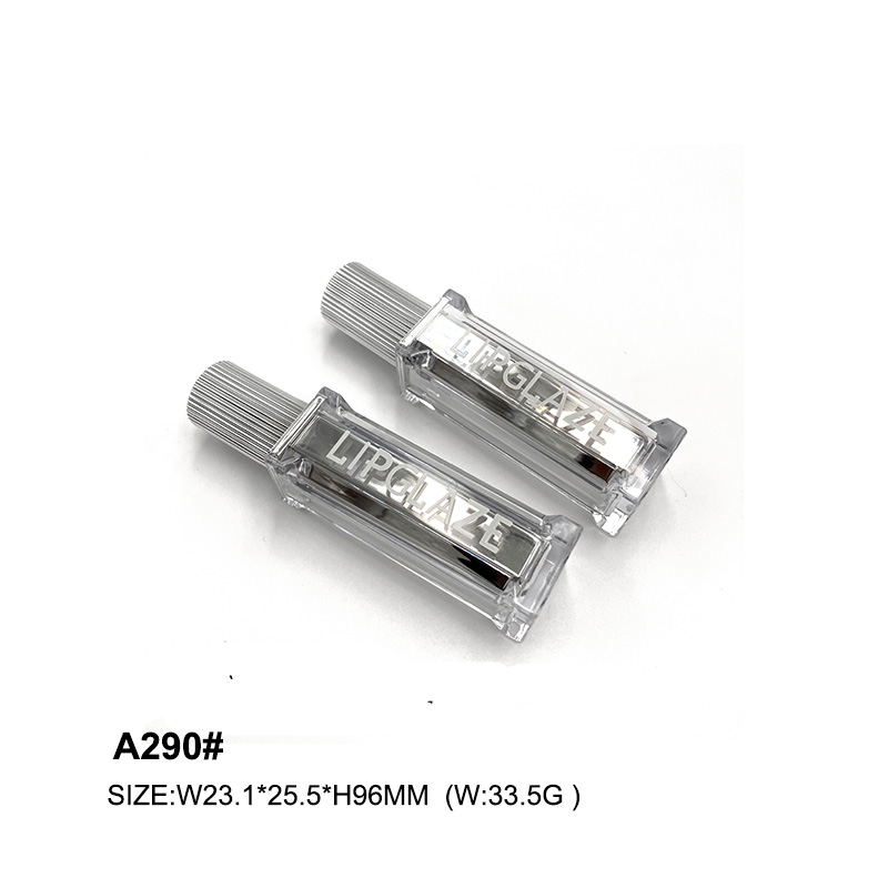 square silver lip gloss tube with custom print