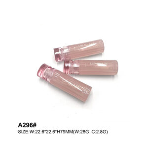 round pink transparent lip gloss tube