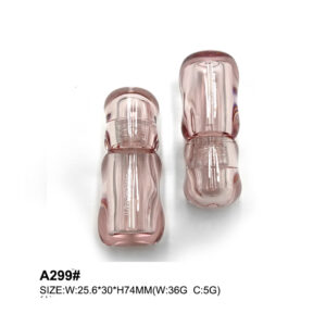 round transparent pink lip gloss tube