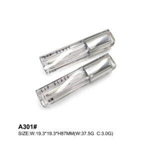 square silver transparent lip gloss container