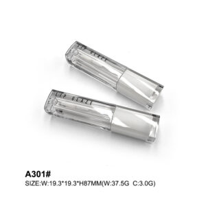 square silver transparent lip gloss container
