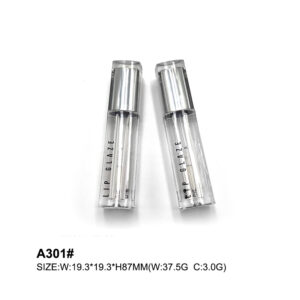 square silver transparent lip gloss container