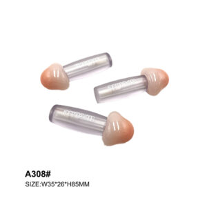 mushroom shaped pink transparent lipstick tube