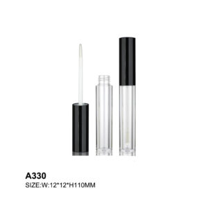 round black transparent lip gloss tube
