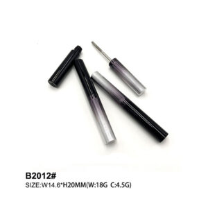 round silver gradient black lip gloss tube