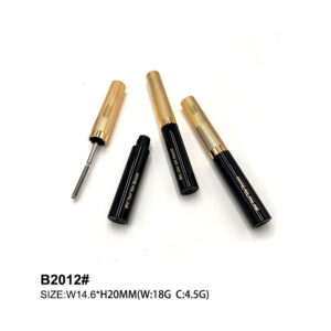 round golden black lip gloss packaging