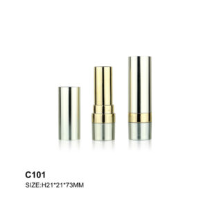 round golden silver lipstick tube