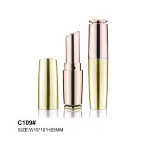 round rose golden lipstick tube