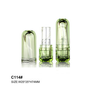 round transparent green lipstick tube