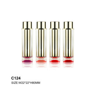 round golden transparent lipstick tube