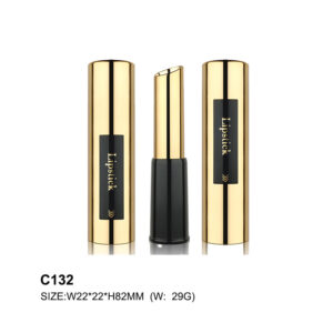 round golden black lipstick tube