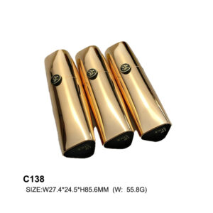 triangular golden lipstick container