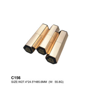hexagonal golden lipstick tube