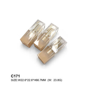 square golden transparent lipstick tube