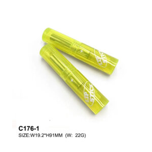 round fluorescent green lipstick tube