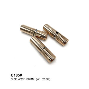 round golden lipstick tube