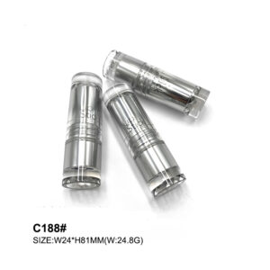 round transparent silver lipstick container