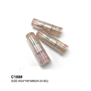 round transparent rose golden lipstick tube