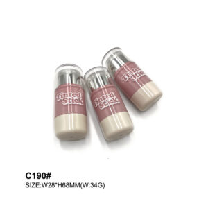 round pink transparent lipstick tube