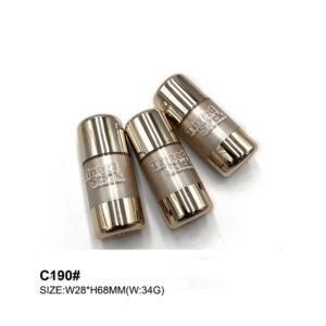 round golden lipstick tube with custom print