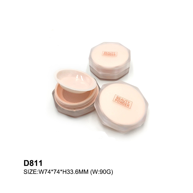 octagonal pink loose powder case